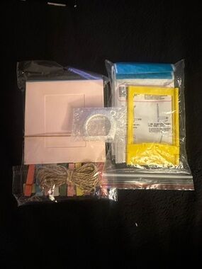 DIY Photo Display Kit with Pink Frames and Colorful Clothespins